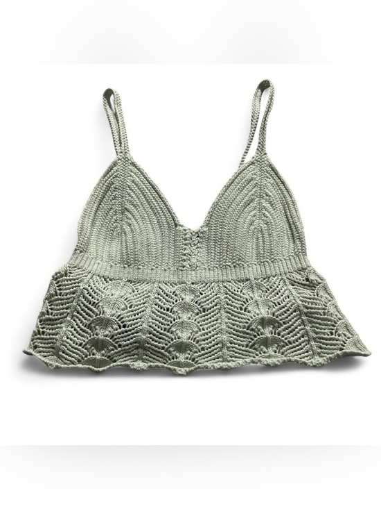 Forever 21 Tops - Forever 21 - Mint Green Crocheted Crop Top